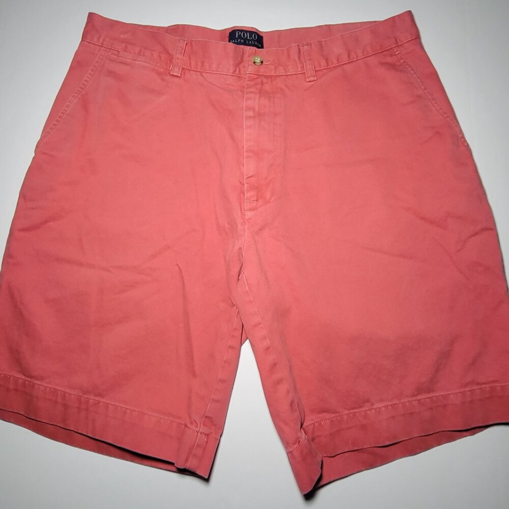 Polo Ralph Lauren Mens Salmon PInk Chino Style 5 Pocket Design Shorts Size 34
